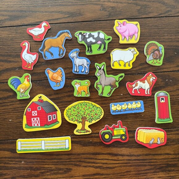 Melissa & Doug 20 Wooden Farm Magnets in box - Picture 2 of 6